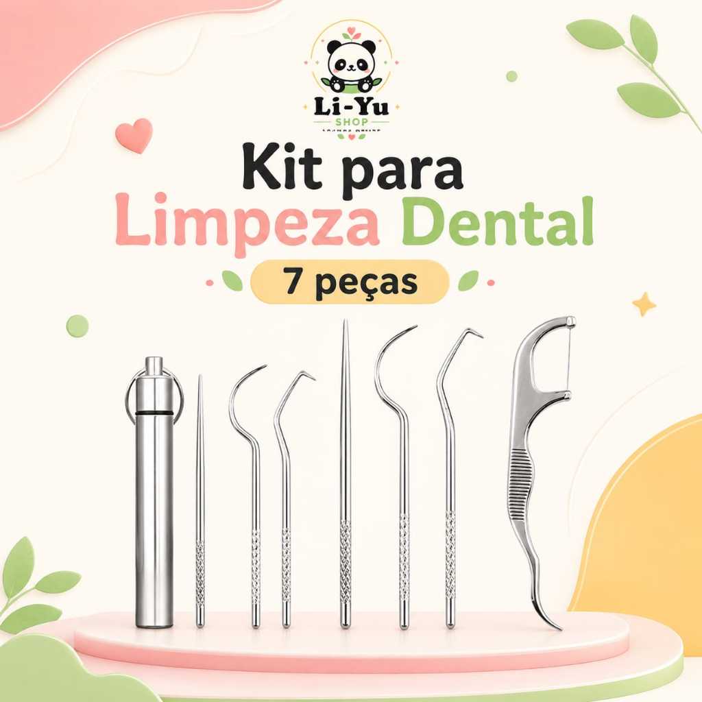 Kit de Higiene com 7 Peças Portátil Aço Inox