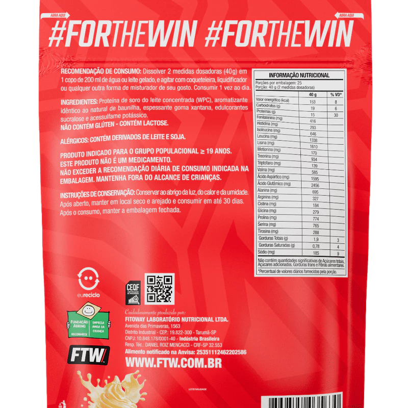 Whey Protein Concentrado FTW 1kg Refil — foto 5