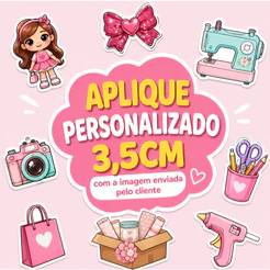 Apliques Personalizável 10 Unidades Desenho Decorativo Recortado Para Laços 3,5cm