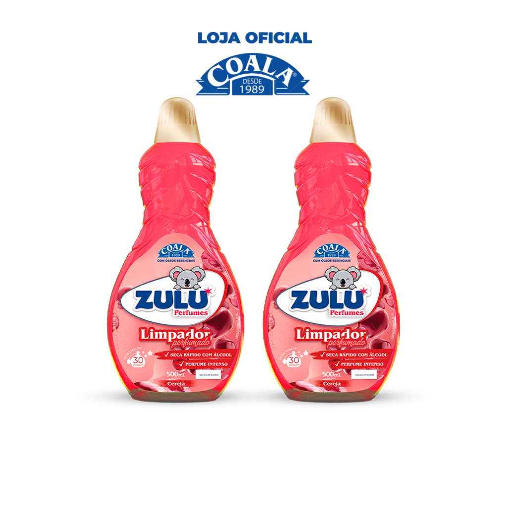 kit 2 Limpadores Zulu perfumes Cereja 500 ml