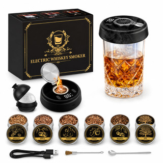 Defumador Elétrico De Bebidas Portátil Recarregável USB Para Whisky Coquetéis Com 6 Aromas De Madeira BL-56