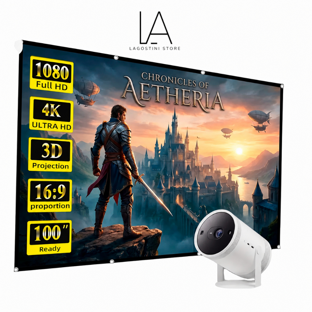 Tela Para Projetor 150 Polegadas Lagostini Ilhoes Full Hd 4K Ilhoes Cinema Em Casa