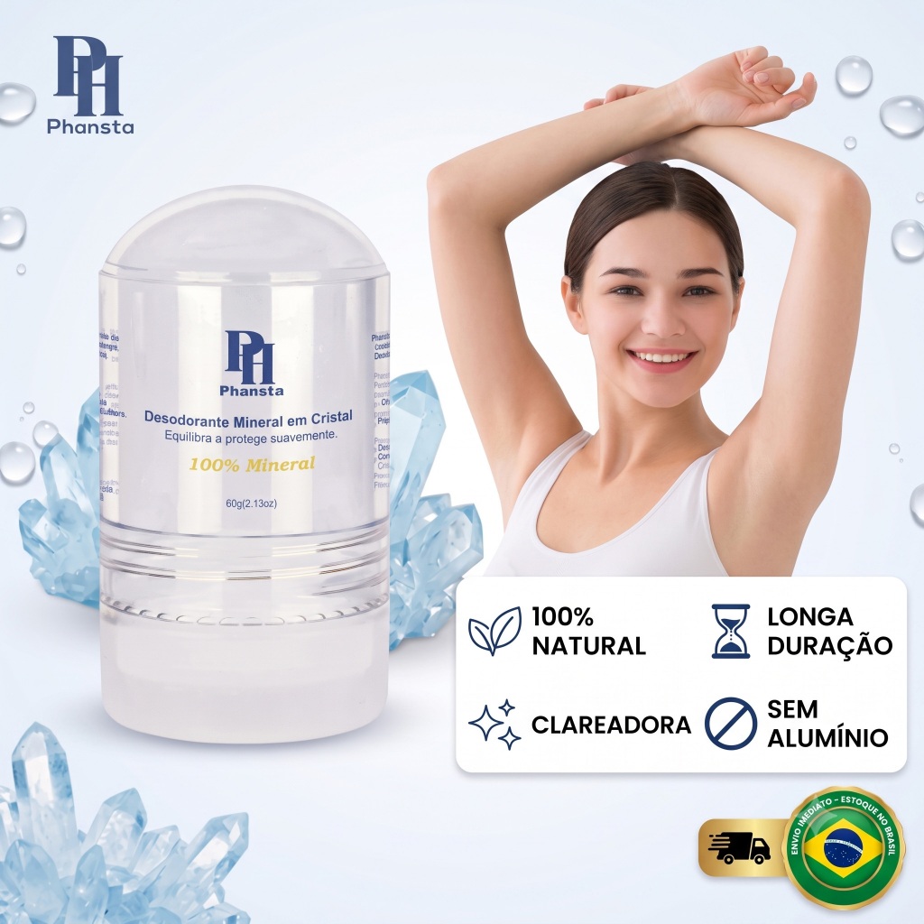 Desodorante Cristal Pedra Natural Antitranspirante