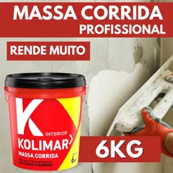 Massa Corrida Profissional PVA- 6kg Revestimento maior rendimento Fácil Aplicação Nivelador Kolimar