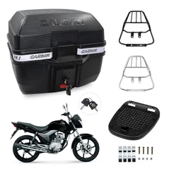 Kit Bagageiro Sansão e Baú 33L Glider Titan Fan 125 150 2009 a 2013