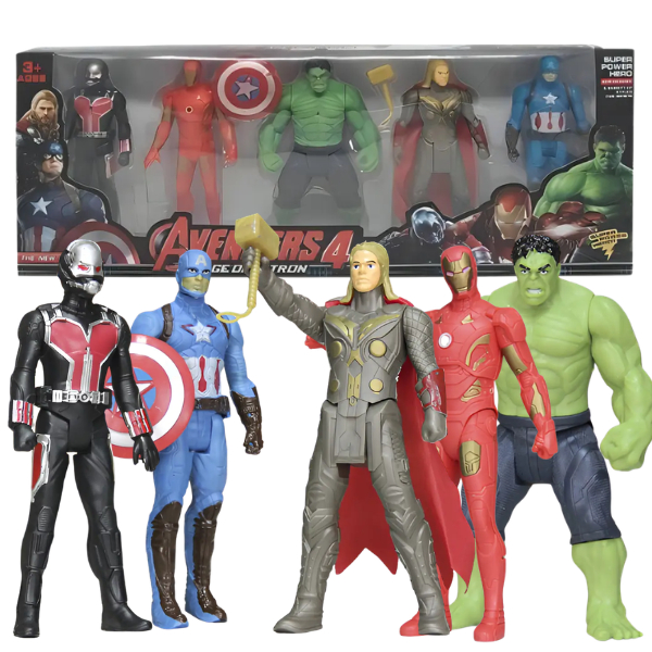 Kit Bonecos Articulados Super-Herói Com Luz Led 15cm Brinquedo Colecionável Presente Menino De 1 a 5