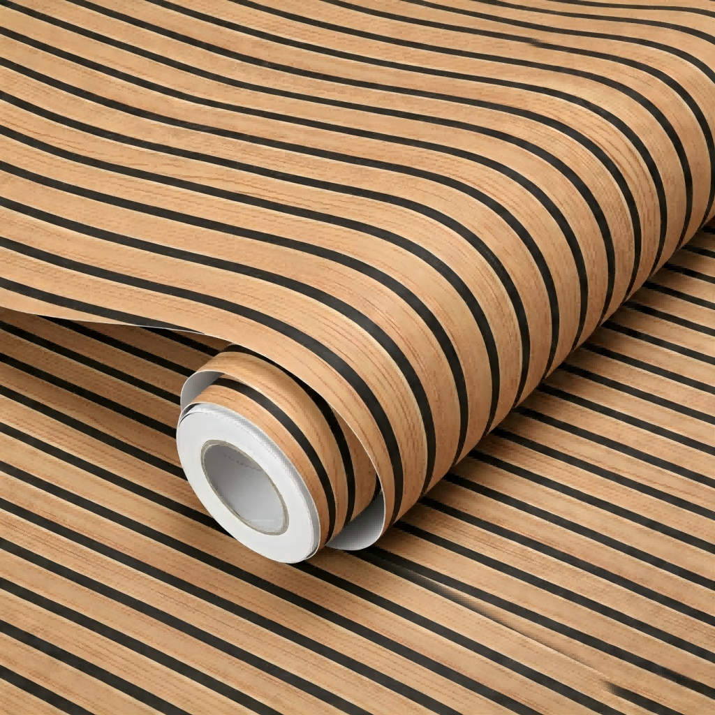 Papel de Parede amadeirado bege 5 METROS x 45CM Adesivo Autocolante para Sala, Quarto