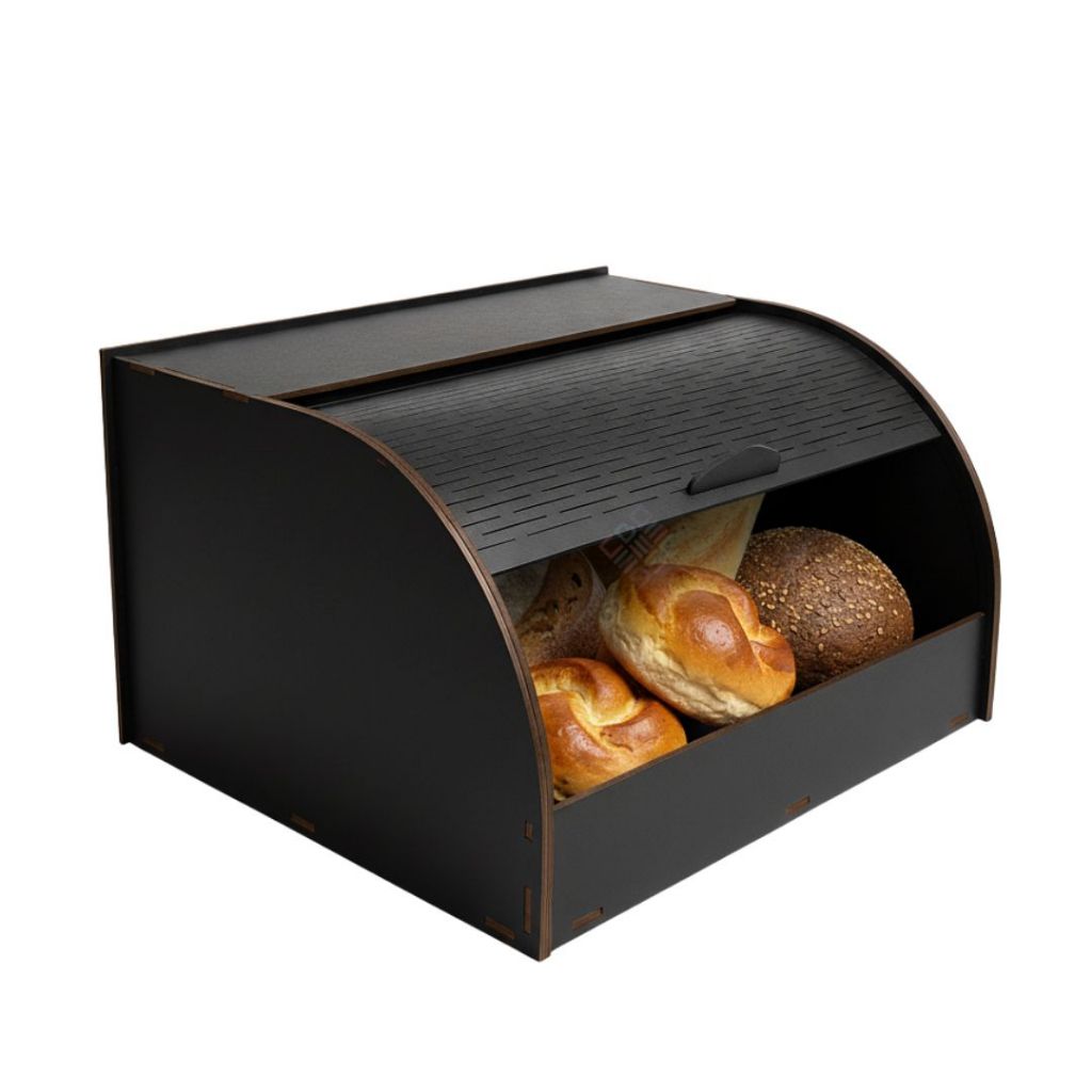 Organizador Caixa Pão Decorativo Ideal Para Guardar Pão Bolo Comida Organização E Praticidade Em MDF