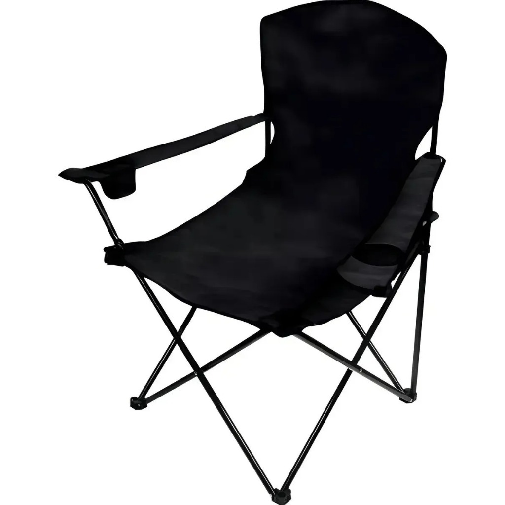 Cadeira De Camping Reforçada Dobravel Kala 150kg Preta Pesca Preto
