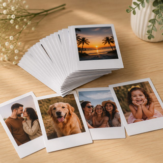 Fotos Polaroid 4x5 Personalizadas Mini | Revelação de Fotos com Moldura Branca | Kit com 20, 40 ou 60