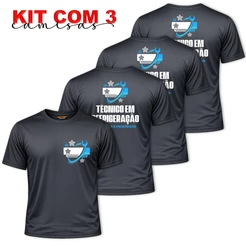 KIT COM 3 Camisas Camisetas Uniforme Masculino Profissional TÉCNICO EM REFRIGERAÇÃO Ar Condicionado Geladeiras Dry Fit