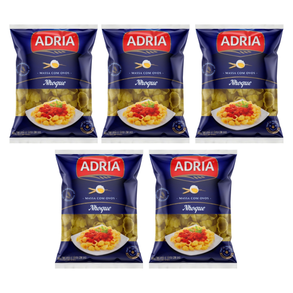 Kit 5un Macarrão com Ovos Adria Nhoque 500g