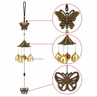 Sino dos ventos mensageiro dos ventos borboleta elefante coruja 44cm mobile Feng Shui