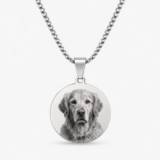 Colar Cordão Corrente Aço Inoxidável Personalizado foto Lembrança Pet animal Masculino Feminino