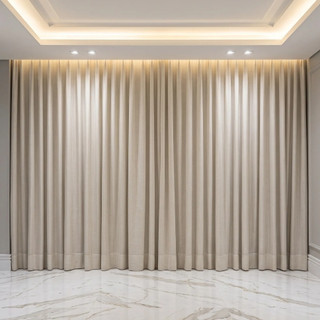 Cortina Trilho Suíço Duplo Voil Linho + Forro Blackout 6,00x2,30/2,40/2,50/2,60/2,70/2,80…
