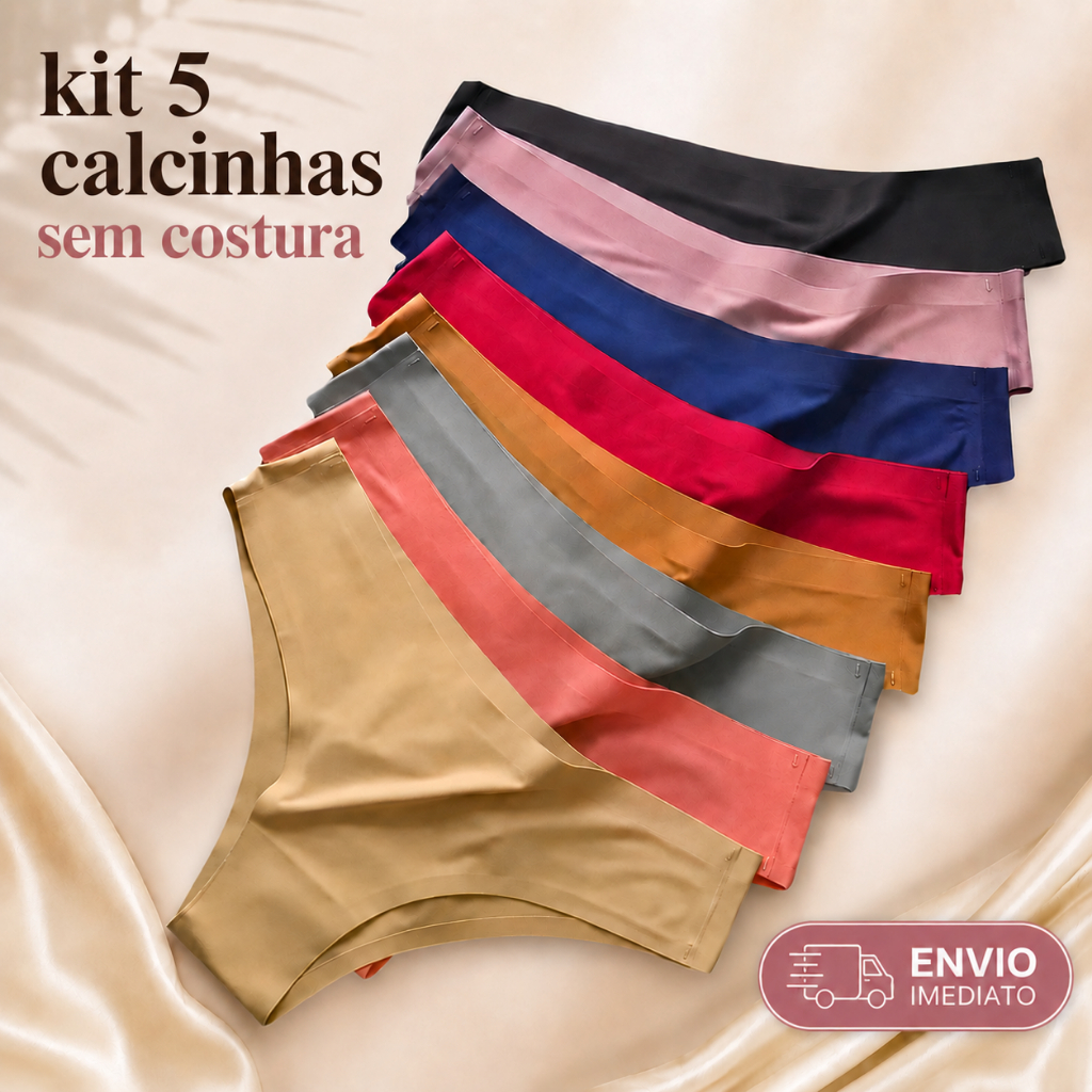 Kits Calcinha Sem Costura Corte A Laser Conforto Não Marca Zero Transparência Modeladora