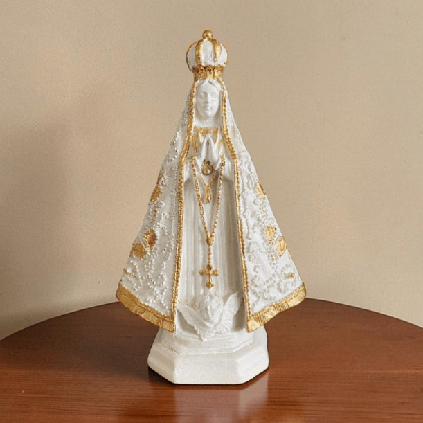 Imagem Nossa Senhora Aparecida 20cm em Gesso Católica Decorativa Decoração Religiosa