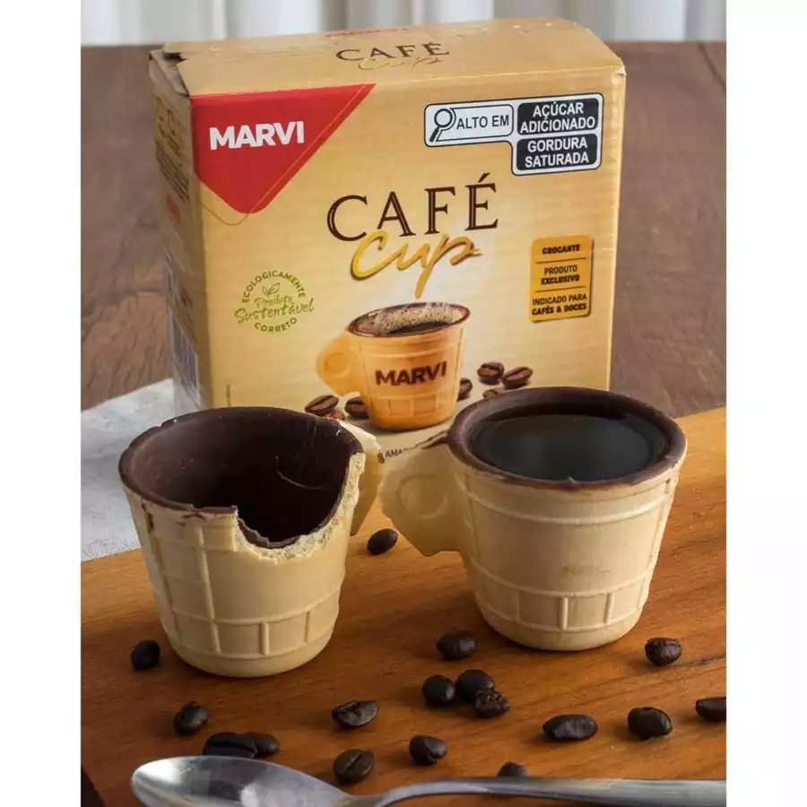 Xícara Casquinha Comestível com Chocolate para Café cup Marvi — imagem 2 de 2