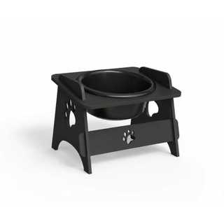 Comedouro Bebedouro em Mdf Elevado Duplo Pet Gato Cachorro Com Tigelas - Pets de Pequeno Porte