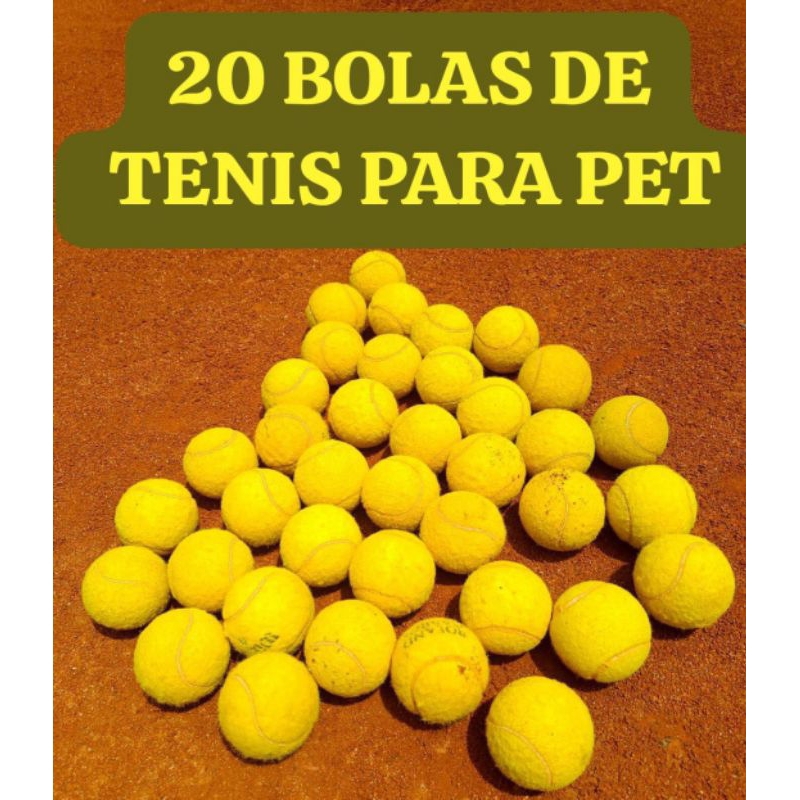 kit 20 BOLAS DE TÊNIS usadas ORIGINAIS para PET RECREAÇÃO CANIL FISIOTERAPIA JOGAR TENIS 20 BOLINHAS