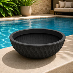 Vaso Bacia Horizontal 50cm Polietileno Reciclável Planta Jardim-141