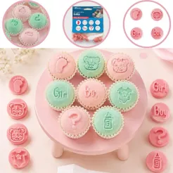 KIT CARIMBOS PARA BRIGADEIROS OU DOCES DE FESTA CHÁ DE BEBÊ