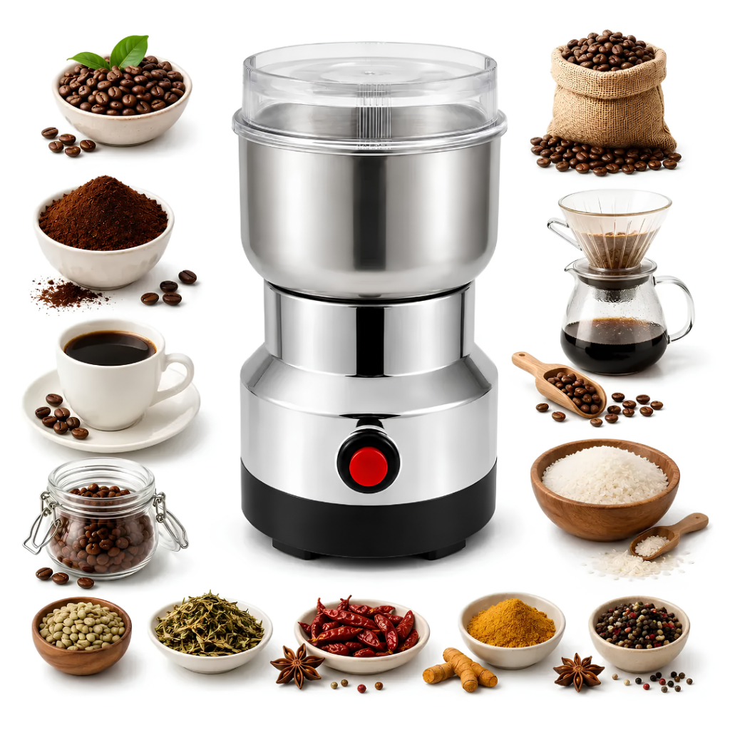 Imagem Moedor Multifuncional de Café Elétrico 8 Lâminas 127V/220V 240W 41000RPM Aço Inox para Café e Especiarias