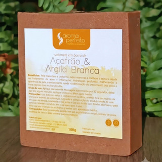 Sabonete de Açafrão e argila branca (depila e clareia) 100g