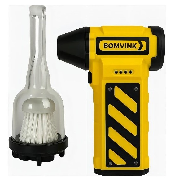 Mini Aspirador Soprador 2 Em 1 Turbo Sem Fio 3 Amarelo - Bom  9729