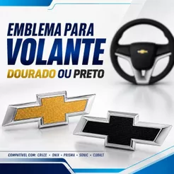 Emblema para VOLANTE Gravata do Cruze Onix Prisma Sonic Cobalt