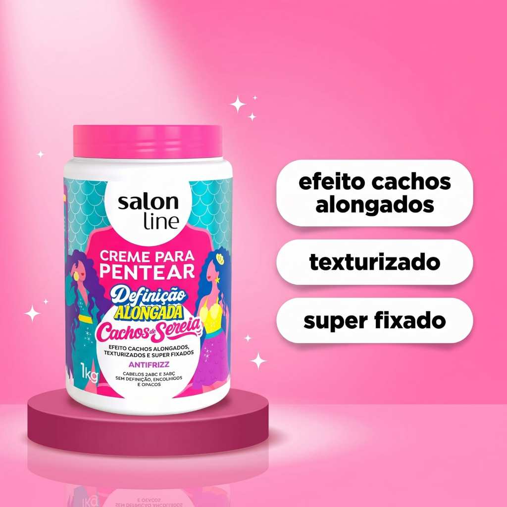 Kit 2 Cremes Para Pentear Definição Alongada Cachos de Sereia 1kg — imagem 2 de 2