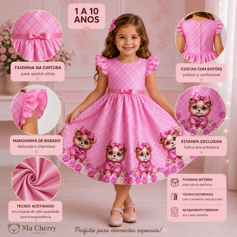 Vestido infantil menina Roupa floral tons claros aniversário casamento batizados dia das criança