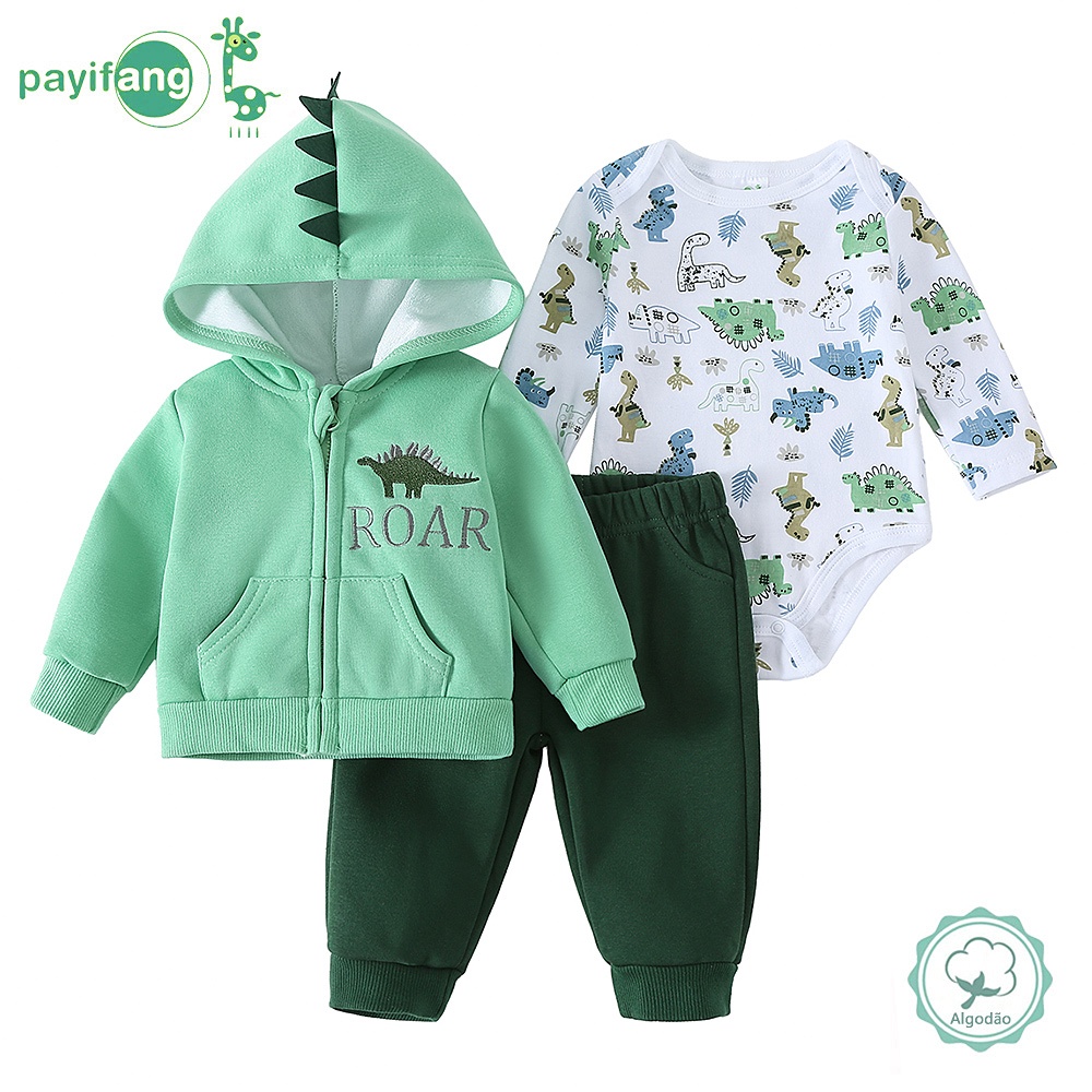 Kit 3 Peças Bebê Confortável para Uso Doméstico, Passeios e Dias de Clima Ameno TM-3095