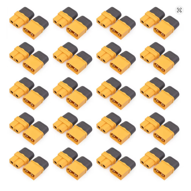 Conector XT60h para macho e fêmea c/ capa borracha proteção (compativel xt60 normal)