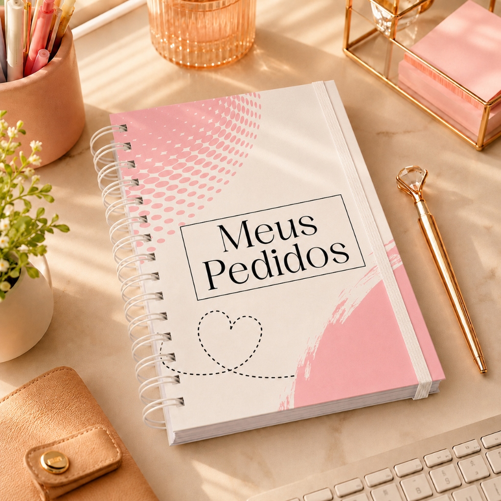 Caderno Controle de Pedidos Caderneta Anotações Pedidos Empresa Capa Dura Meus Pedidos