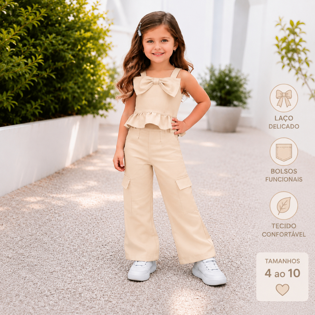 conjunto menina em alfaiataria