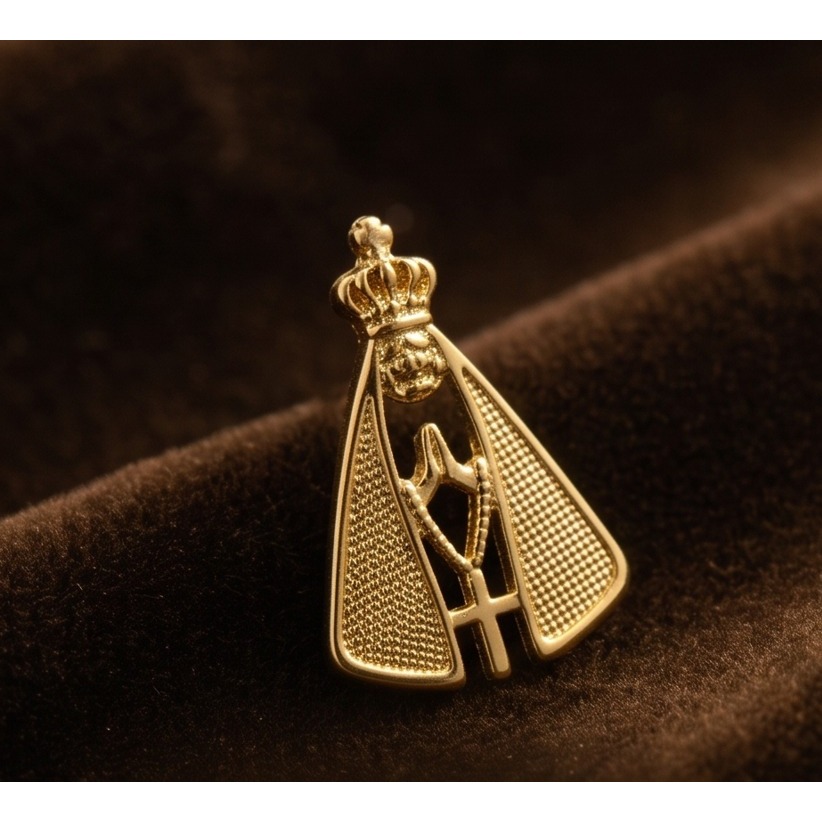 Brinco Nossa Senhora Aparecida Folheado a Ouro 18K