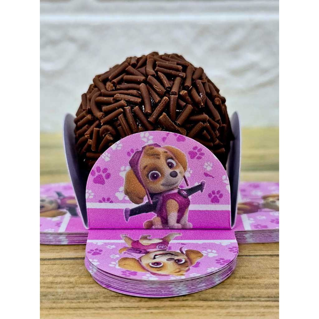 SKYE ROSA PATRULHA CANINA Forminha p/ Brigadeiro 4 Pétalas Nº 6 para Doces Docinhos Festa de Aniversário
