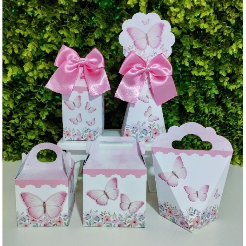 Kit Caixinhas Personalizadas Lembrancinhas Festa Aniversário Jardim Encantado | Jardim das Borboletas
