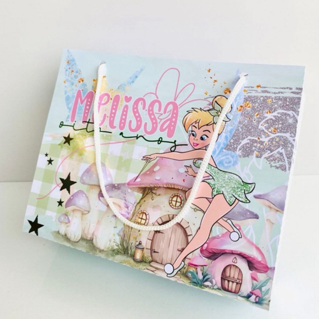 Sacola Personalizada Fada Sininho | Lembrancinha Festa Infantil | Nome e Idade Personalizados | Sacolinha Surpresa