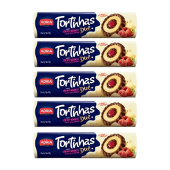 Kit 5un Torta Adria Duo Chocolate Branco com Geleia de Frutas Vermelhas 140g