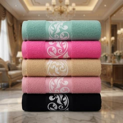 Kit 5 ou 4 Toalhas De Banho Bonitas Alta Absorção 100% algodão