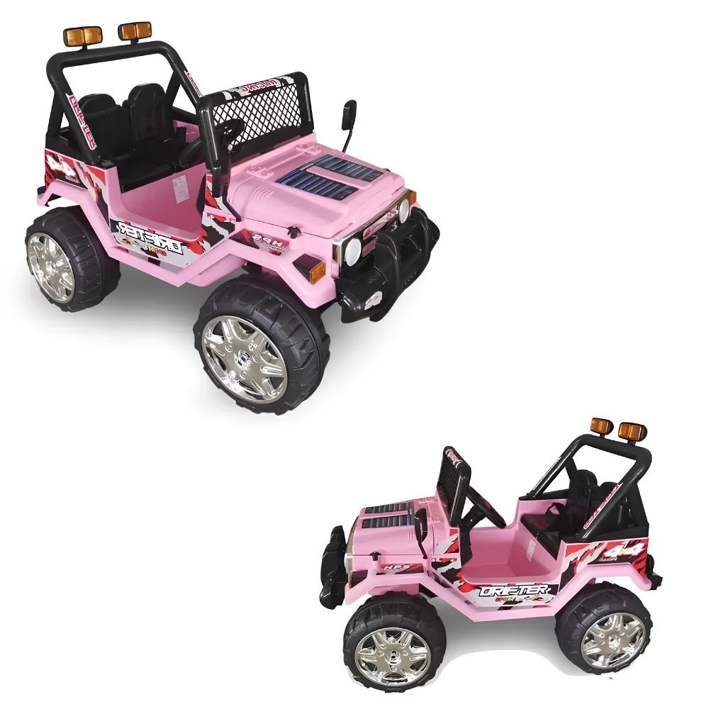 Carro Elétrico Infantil Jipe Bateria 12v com 2 Lugares Pedal e Controle Remoto Farol LED…