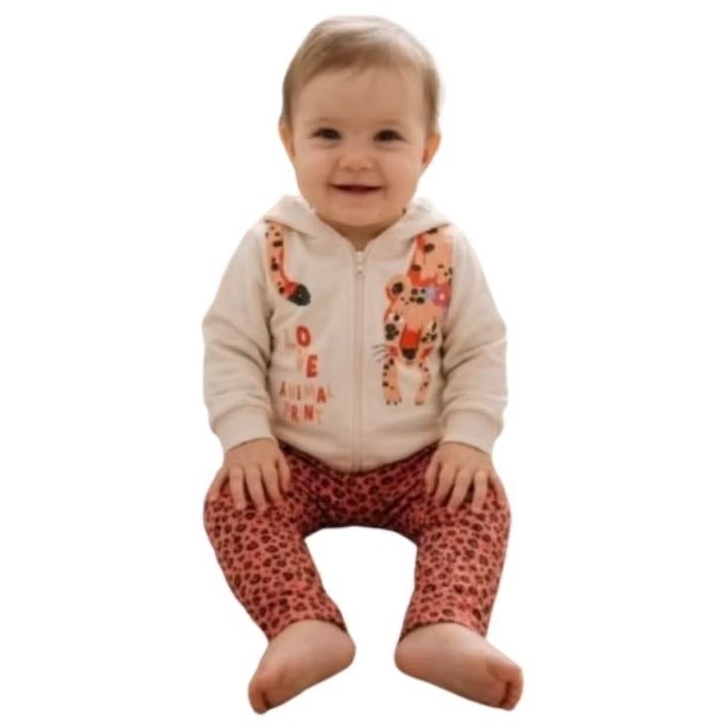 Conjunto Moletom Tamanho 01 Flanelado/Forrado por dentro Menina Infantil Feminina Inverno