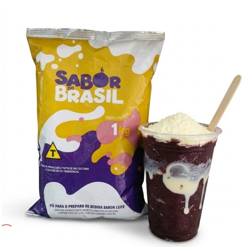 1 KG Leite em Pó para Açaí Leitino e Sabor do Brasil Mais Cremosidade Açaí, Sorvete Milk Shake Sobremesas e Bebidas — imagem 2 de 2