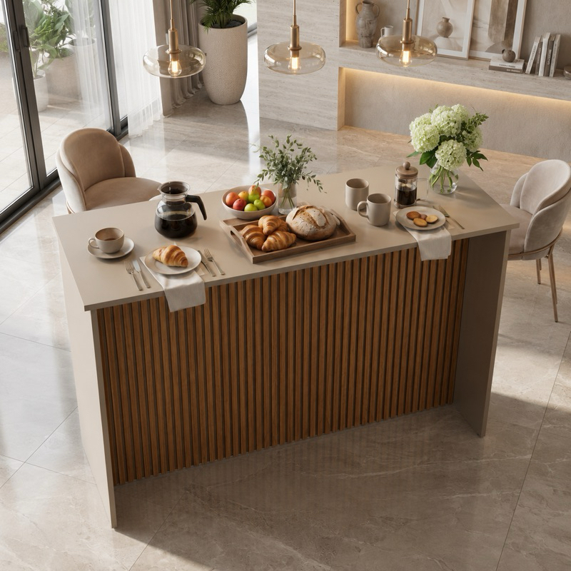 Bancada Balcao Ripada Cairo para Cozinha 120cm Balcao Bar Cozinha americana - Lancamento Oferta