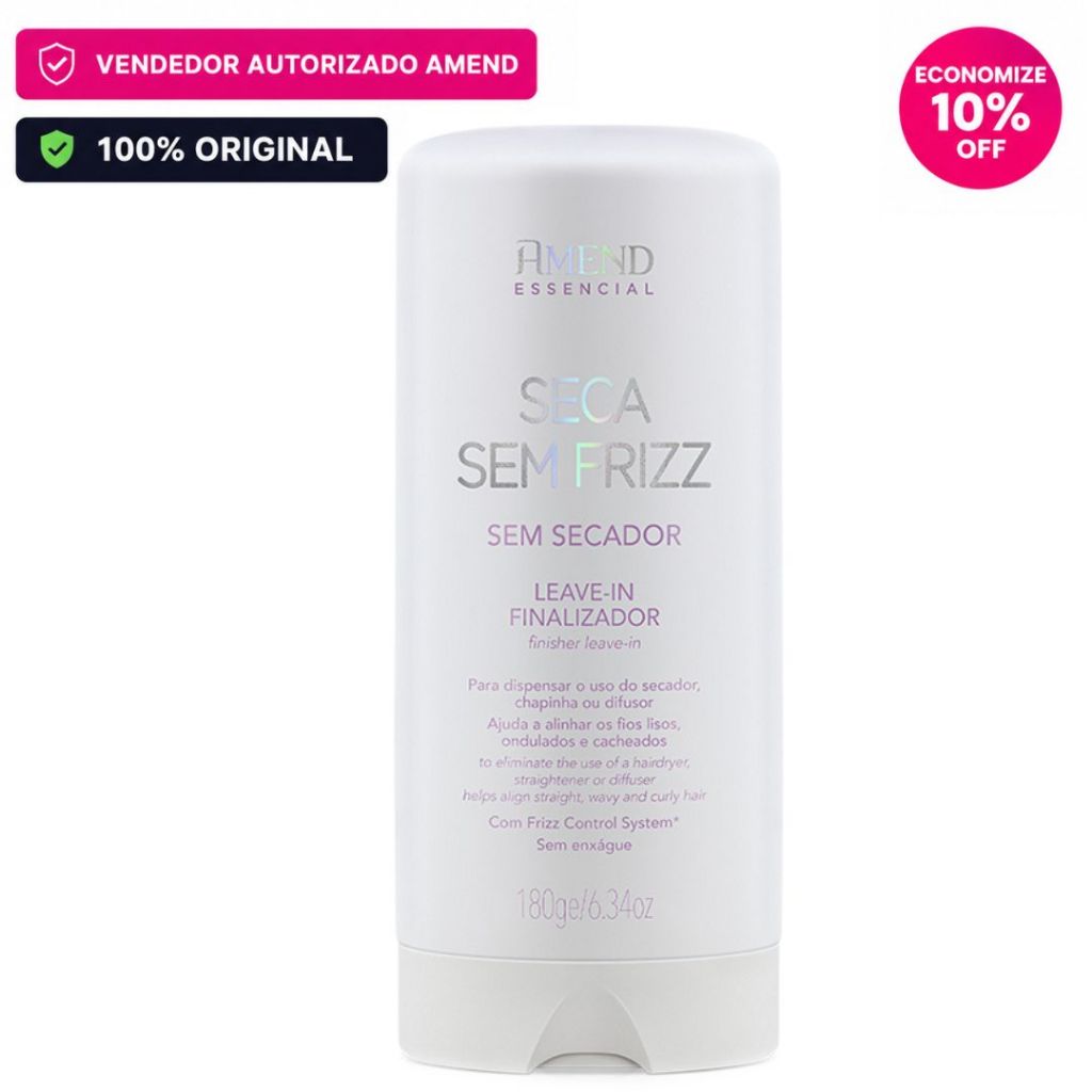 Amend Essencial Seca Sem Frizz Proteção térmica 180ml