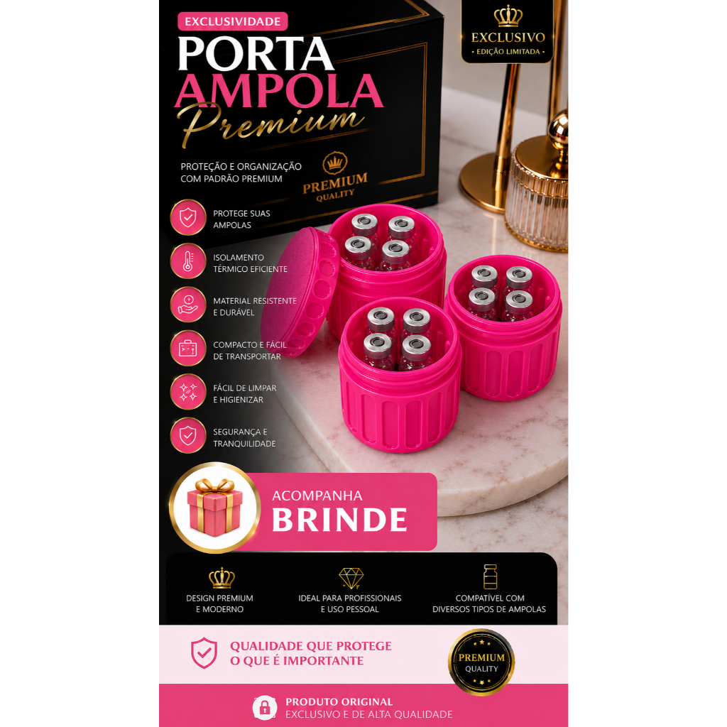 3 Porta Ampola Premium Exclusivo + Brinde