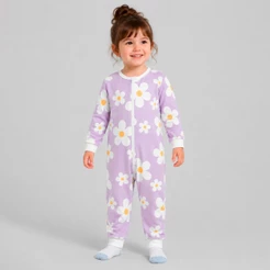 Pijama macacão infantil unissex em moletom Brandili