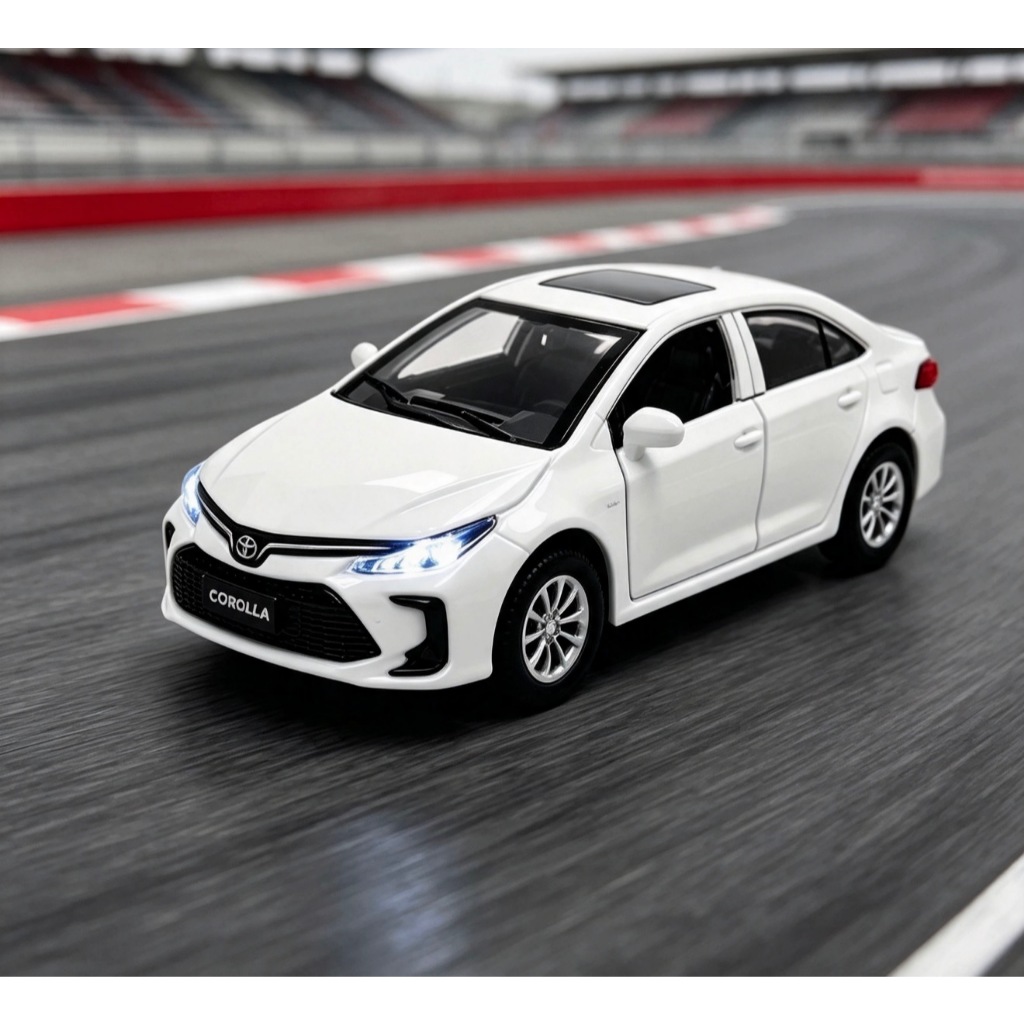 Miniatura Toyota Corolla 1:32 Metal Luz Som Fricção Abre Portas Colecionável Premium